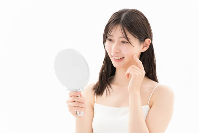 美肌菌で美肌の女性